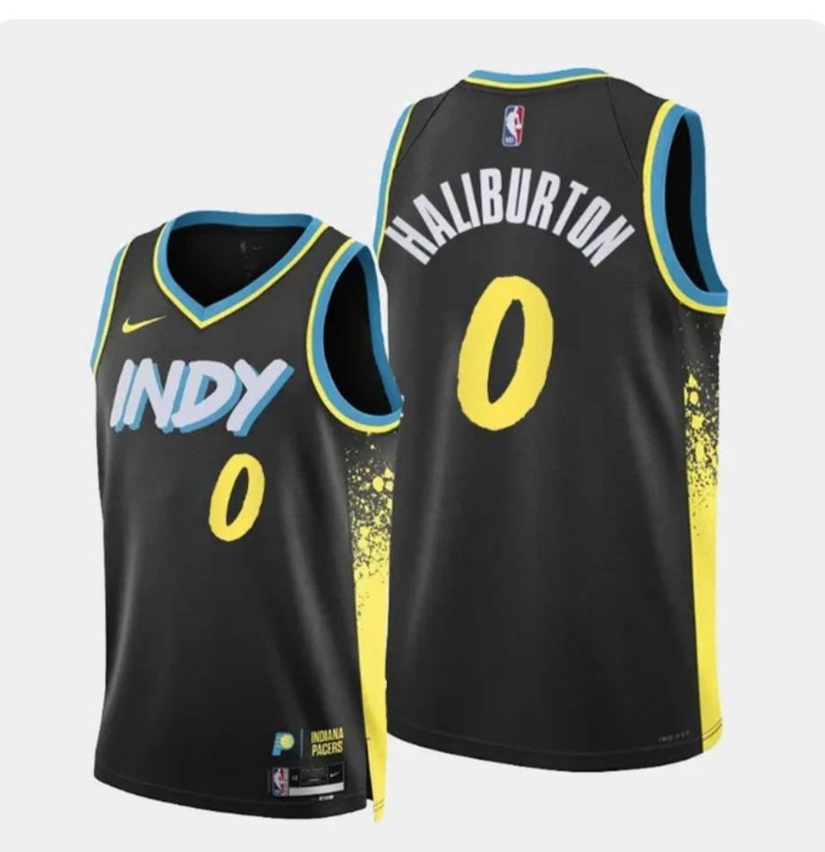 NBA Indiana Pacers City Edition 2023/2024 Preta Amarela Azul