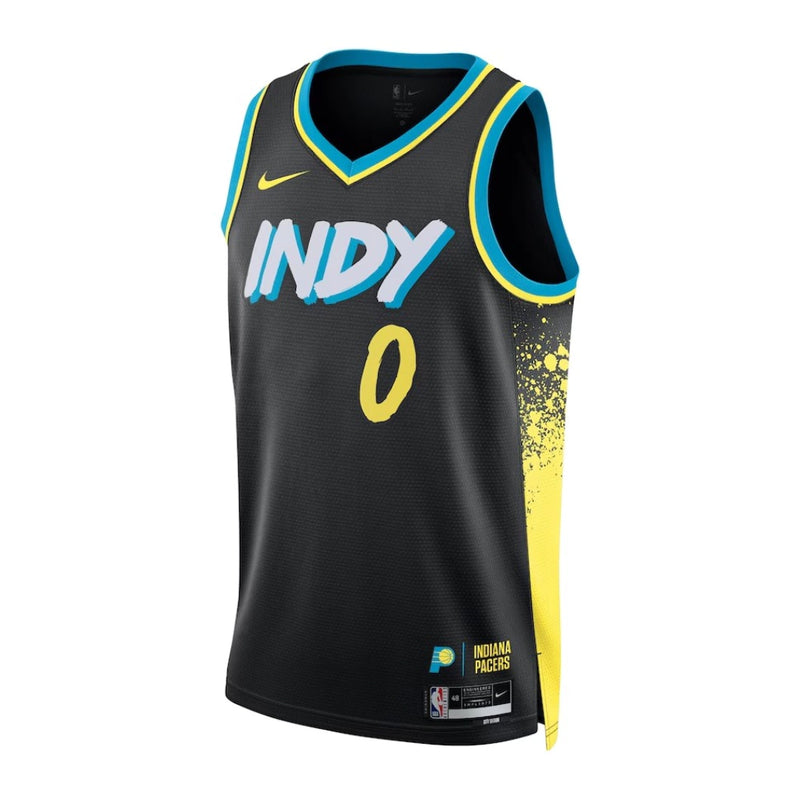 NBA Indiana Pacers City Edition 2023/2024 Preta Amarela Azul